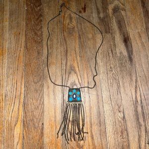 Turquoise plate necklace with chain fridge